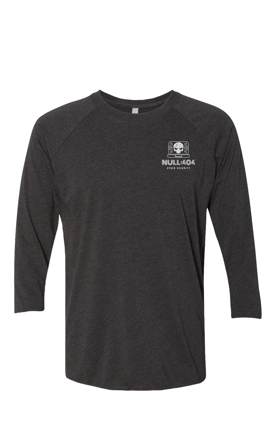 Null404 White Logo Triblend Three Quarter Raglan Tee