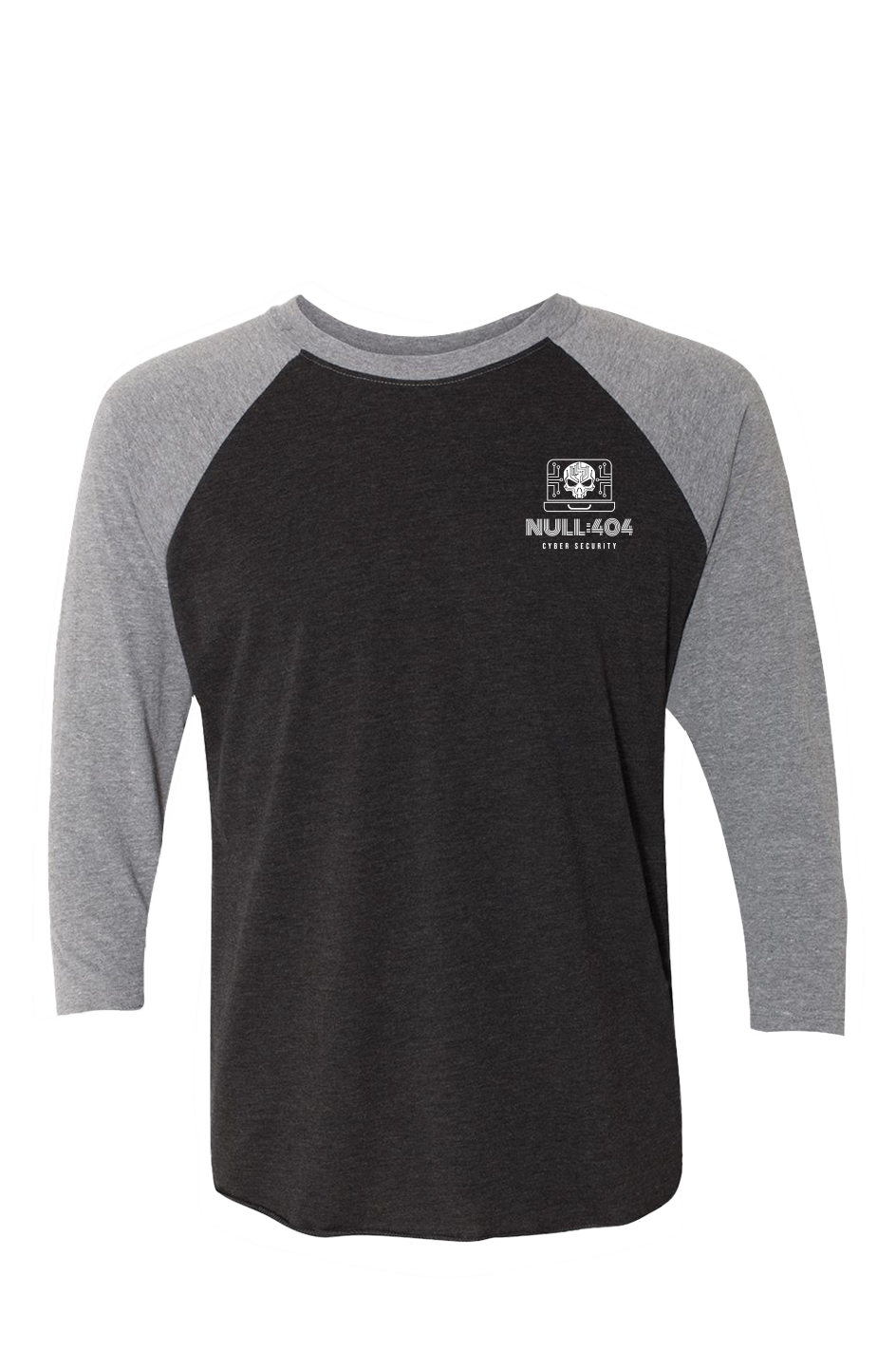 Null404 White Logo Triblend Three Quarter Raglan Tee