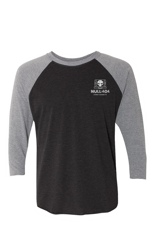 Null404 White Logo Triblend Three Quarter Raglan Tee